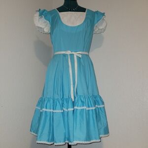 PARTNERS PLEASE/ Malco Modes Blue Square Dancing Prairie Fit & Flara Dress 12